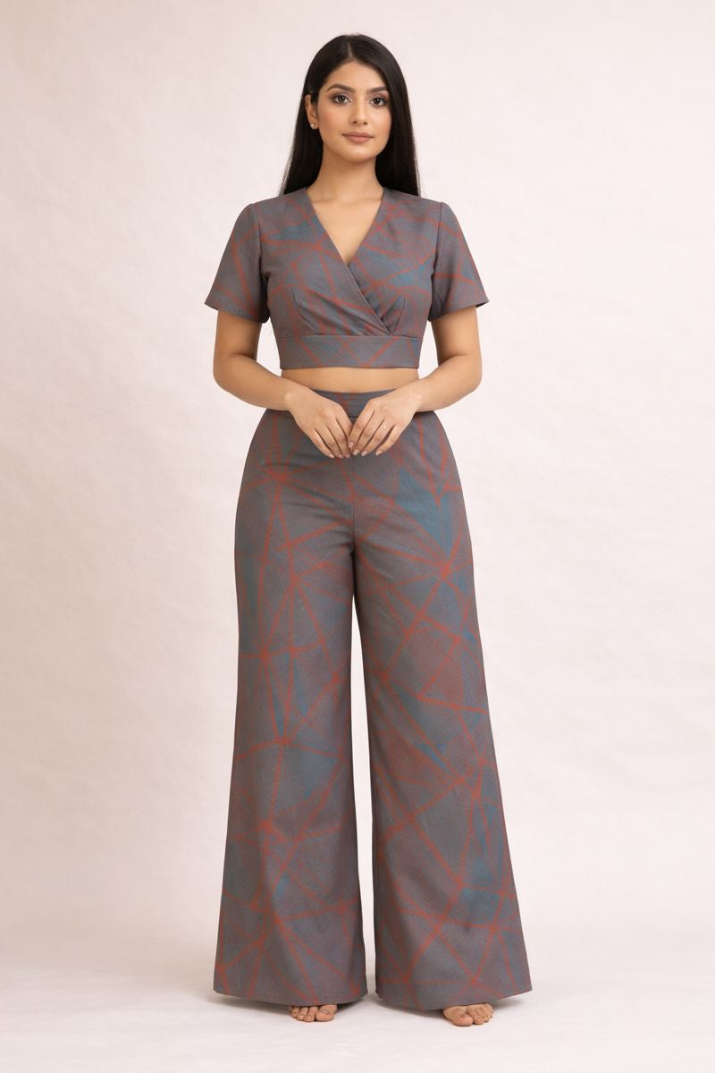 Printed Grey Cotton Co-Ord Set