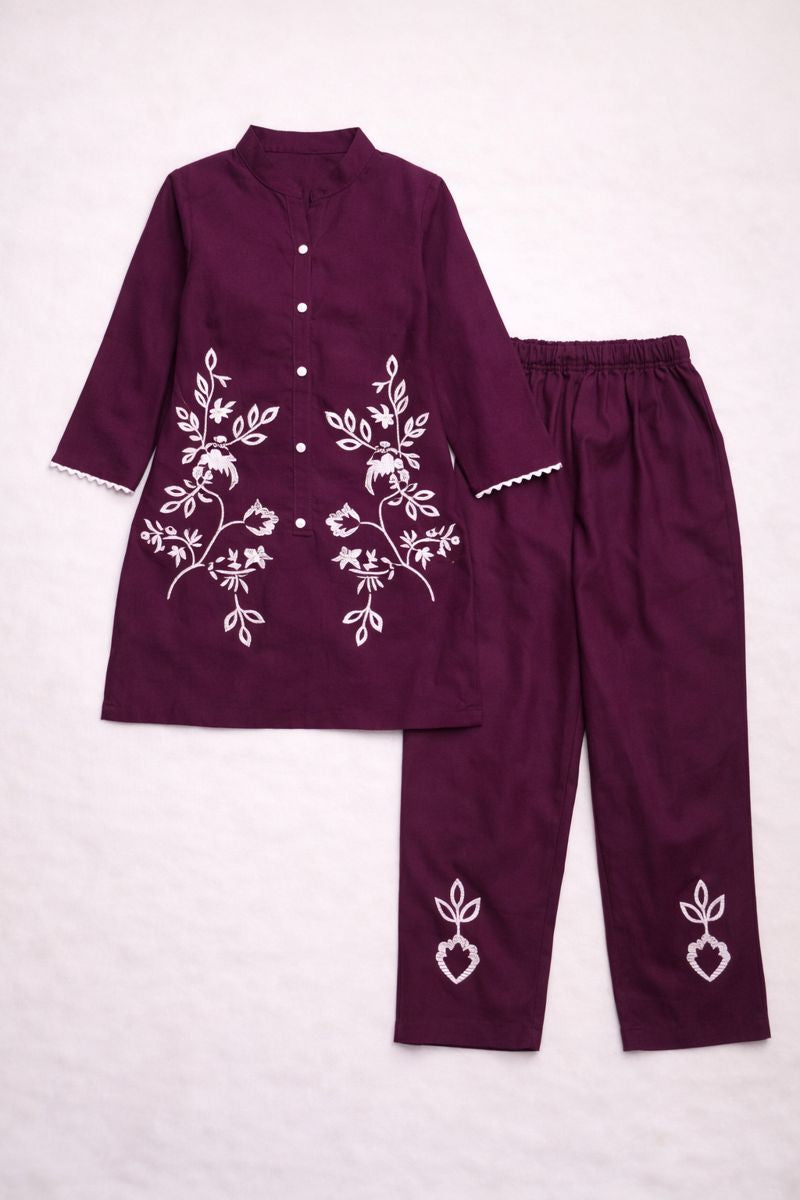 Embroidered Rayon Kurta Set
