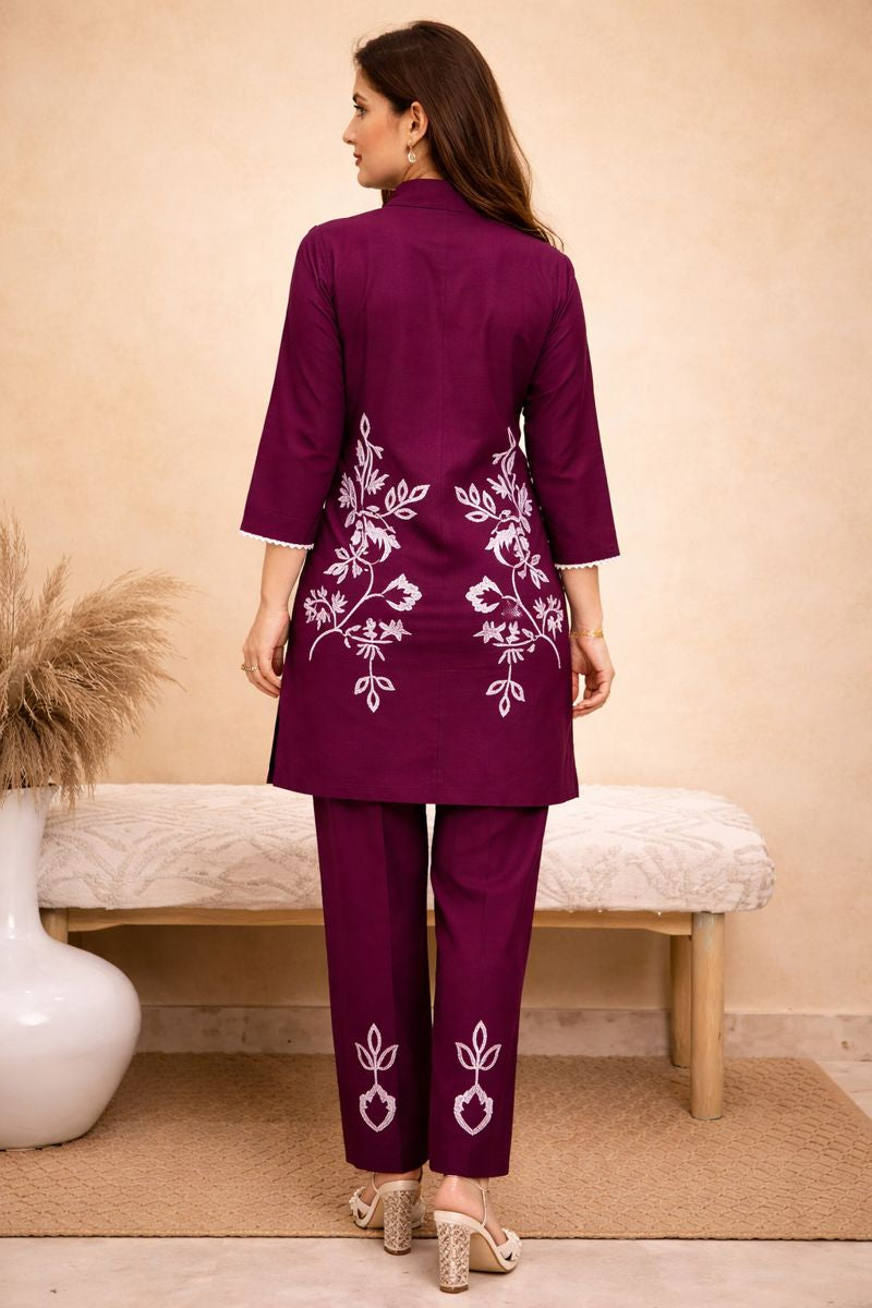 Embroidered Rayon Kurta Set