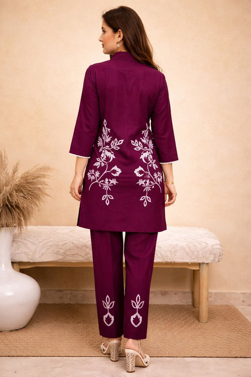 Embroidered Rayon Kurta Set