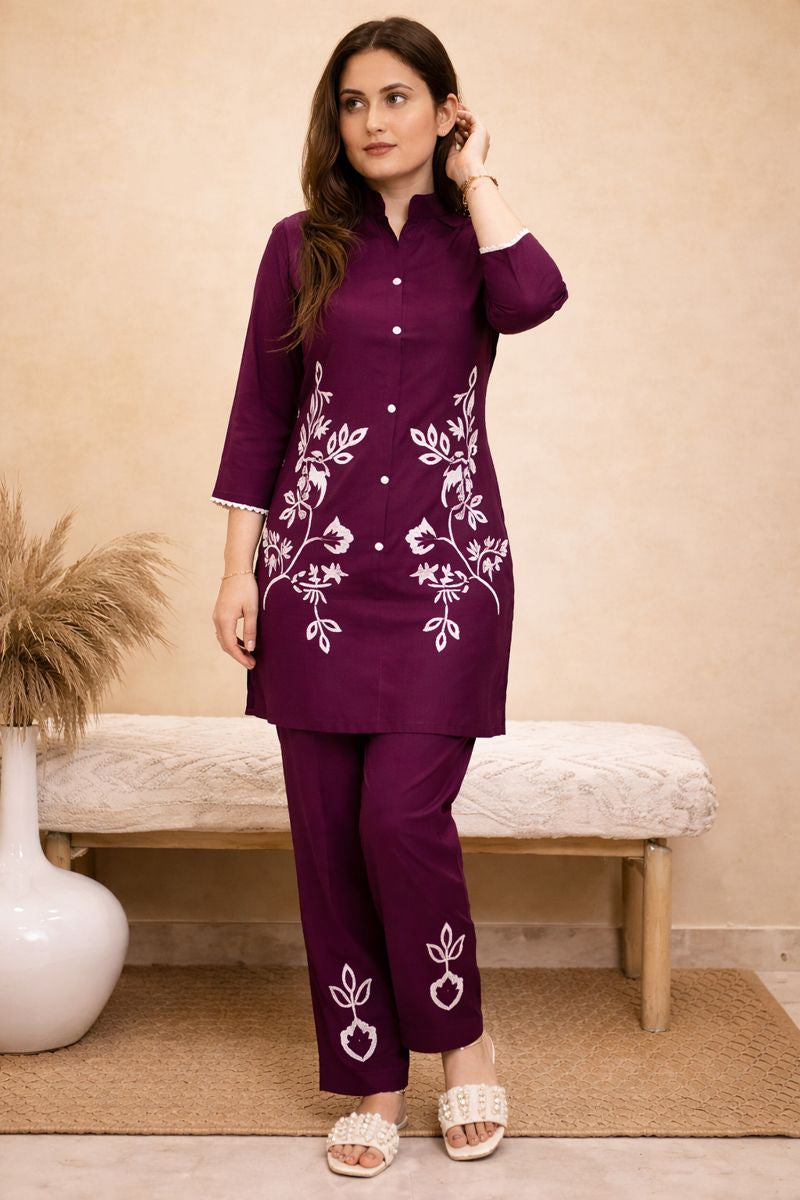 Embroidered Rayon Kurta Set