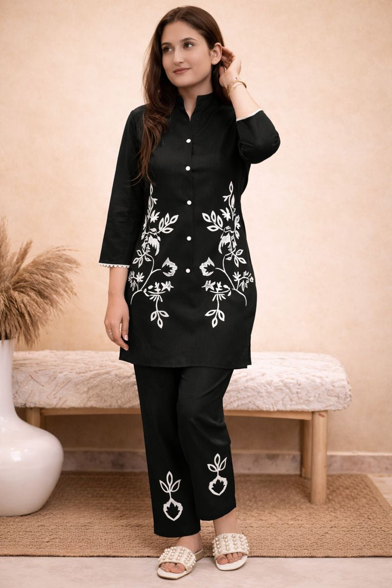 Embroidered Rayon Kurta Set