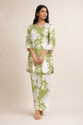 Printed Olive Cotton Co-Ord Set